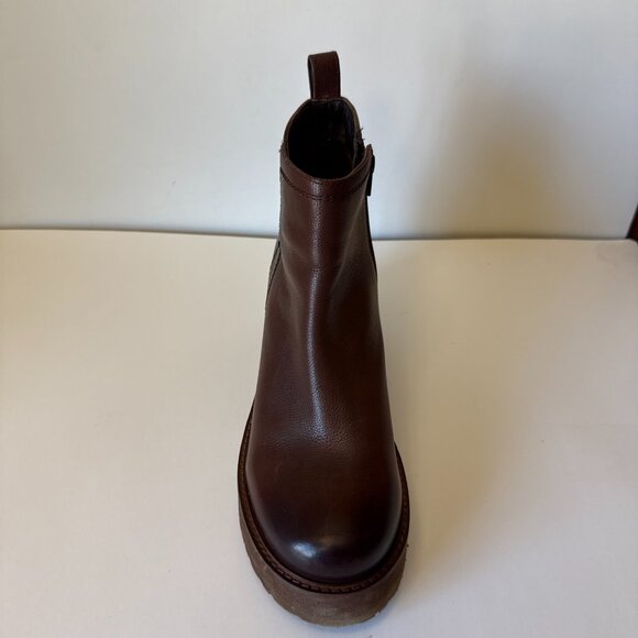 DIBA TRUE Comet Ride Boots Womens Sz 10 Brown Leather Wedge Ankle Chelsea - Picture 8 of 16